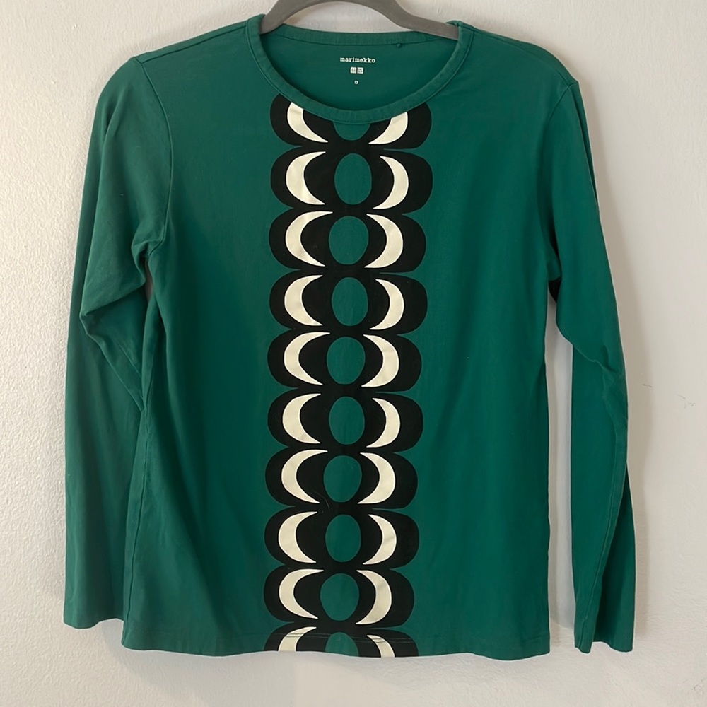 Uniqlo Marimekko Green Long Sleeve with CF pattern